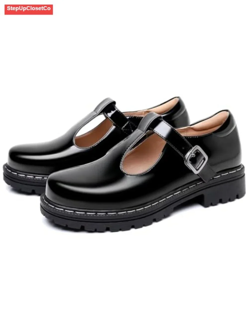 Mary Jane T-Strap Oxford Shoes for Women Round Toe Flat Comfort Shoes